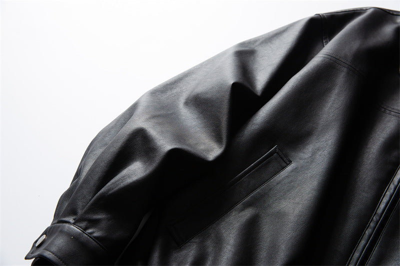 Mens Matte PU Leather Jacket