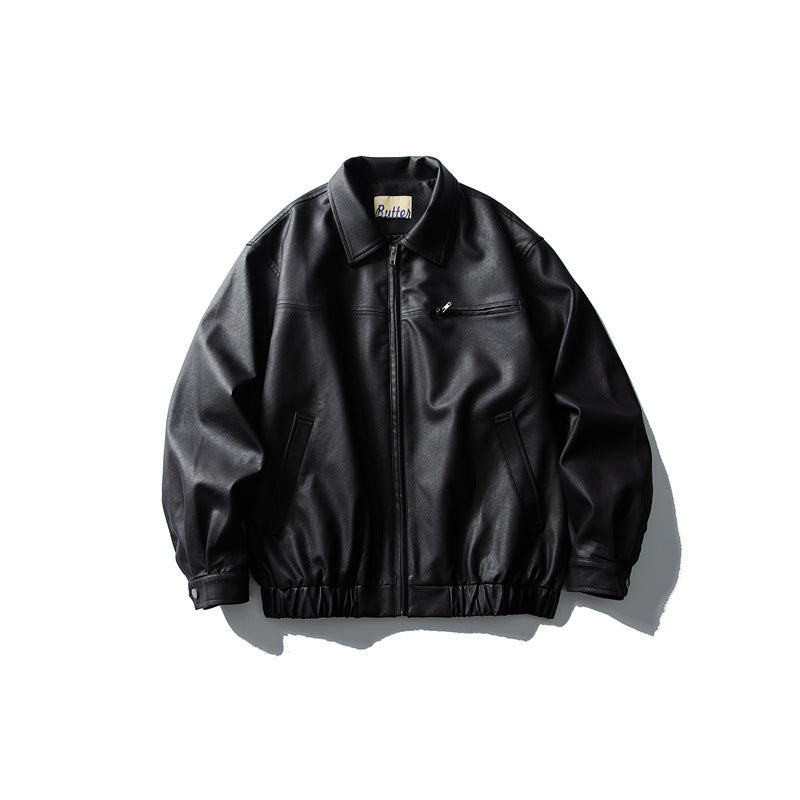 Mens Matte PU Leather Jacket