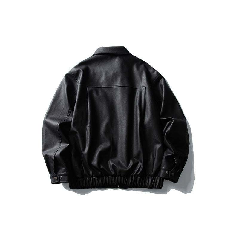 Mens Matte PU Leather Jacket