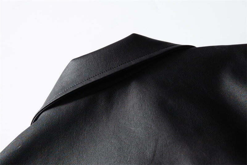Mens Matte PU Leather Jacket