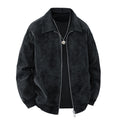 Mens Suede Jacket with Lapel Collar